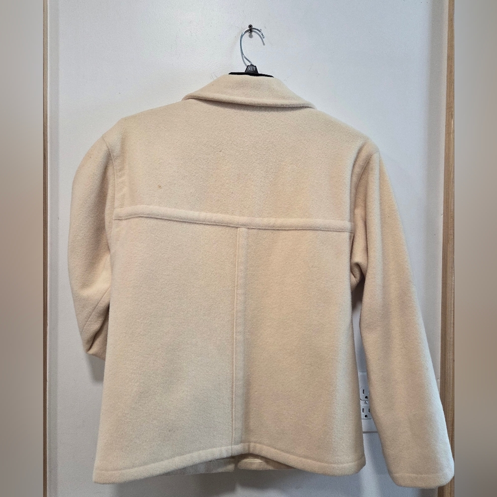 Woolrich Cream Vintage Quilted Wool Winter Coat - Picture 5 of 6